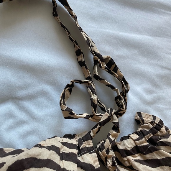 J. Crew Swingy Organic Cotton-voile Beach Dress Zebra Stripe Sleeveless Pullover - Picture 15 of 15